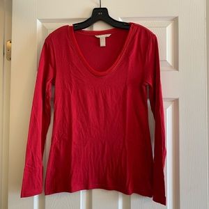 Banana Republic Long Sleeve Scoop Neck T-Shirt, Size Small
